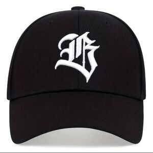 Gothic Style Letter Embroidered Baseball Cap, Sunscreen Curved Brim Breathable